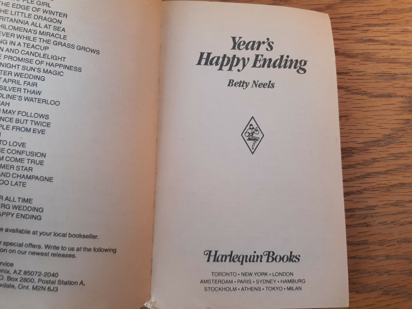 Year's Happy Ending Betty Neels 1985 Harlequin Books Paperback