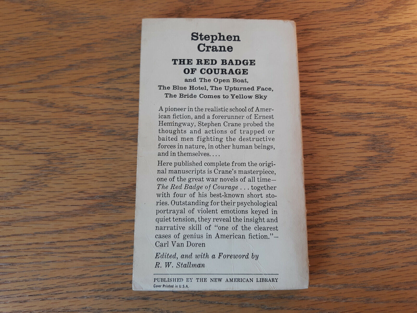 The Red Badge Of Courage Stephen Crane 1960 Signet Paperback New American Librar