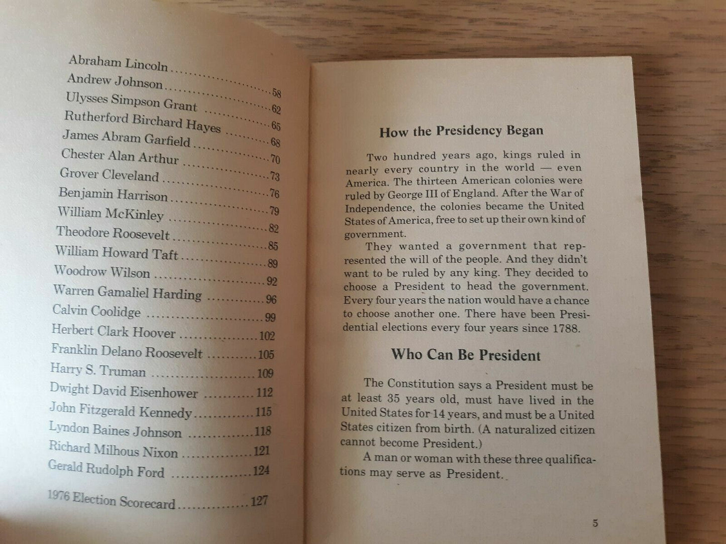 1976 ARROW BOOK OF PRESIDENTS Sturges Cary Leo Summers Scholastic