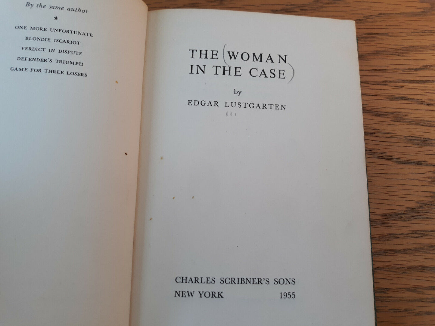 The Woman In The Case Edgar Lustgarten 1955 Hardcover Charles Scribner's Sons