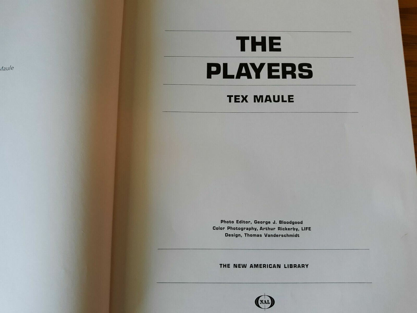 The Players by Tex Maule NFL Football Book First Printing 1967 Hardcover