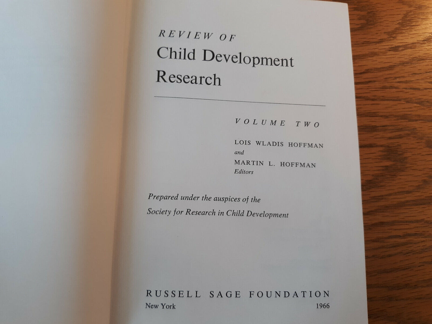 Review Of Child Development Research Volume Two 1966 Hardcover Lois Wladis Hoffm