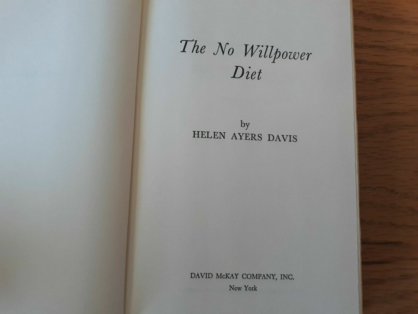 The No Will Power Diet By Helen Davis Hardcover, 1969,BCE Dust Jacket