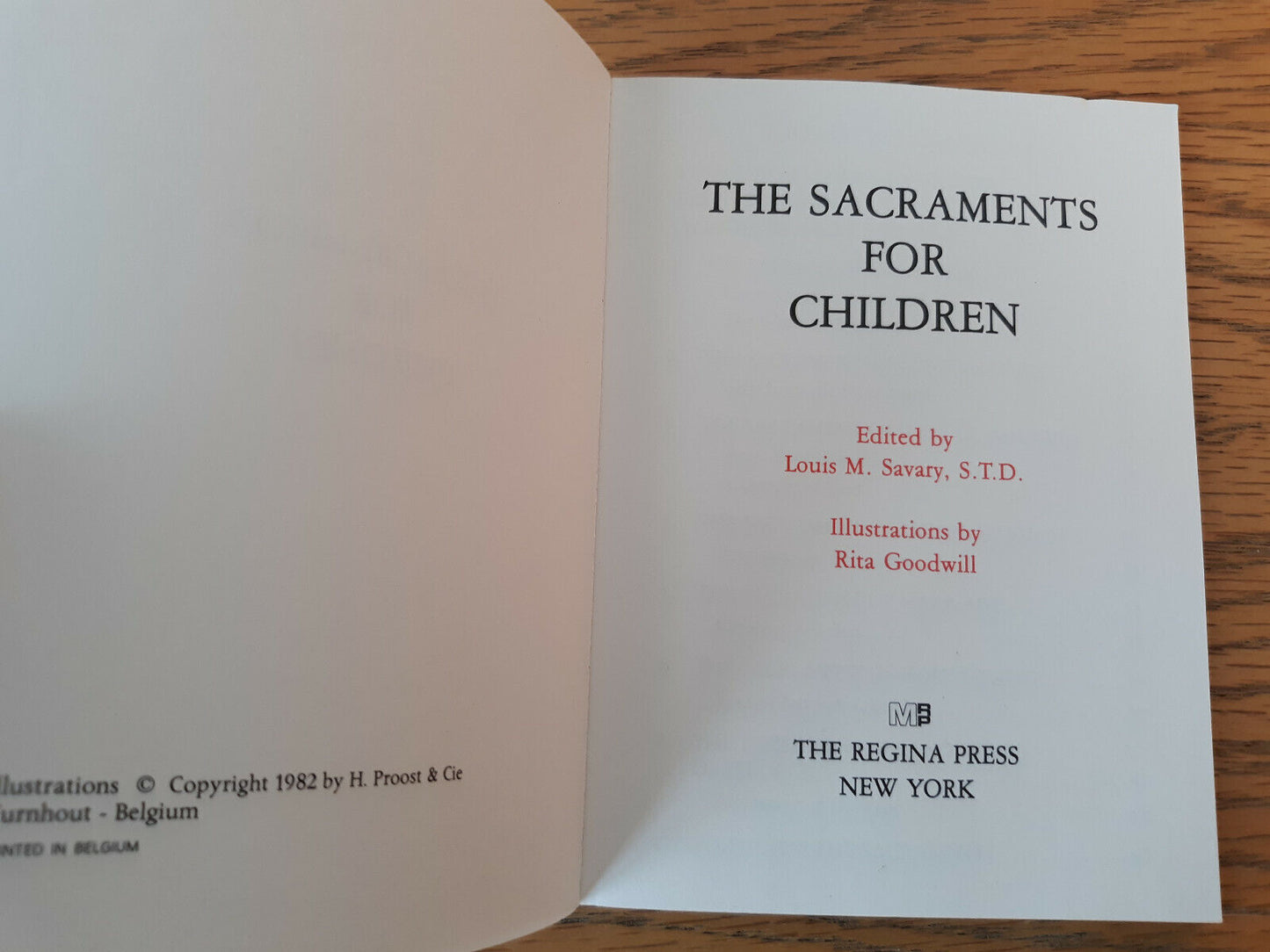 The Sacraments For Children 1982 Louis M Savary Regina Press Paperback