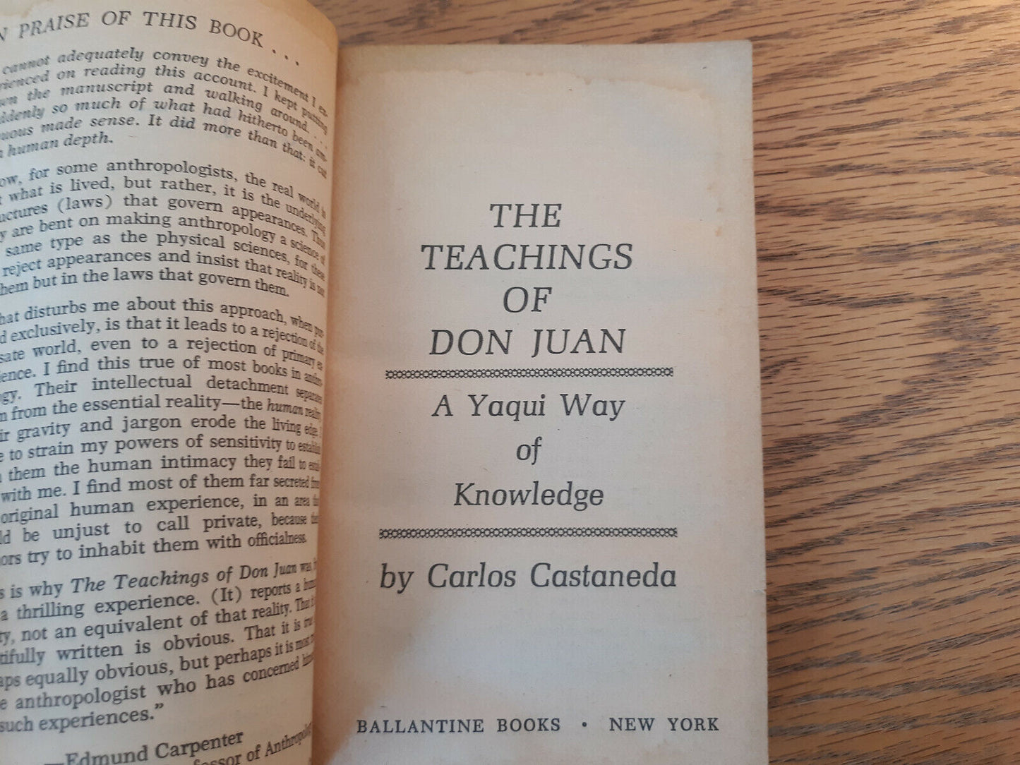 The Teachings Of Don Juan A Yaqui Way Of Knowledge Carlos Castaneda 1974