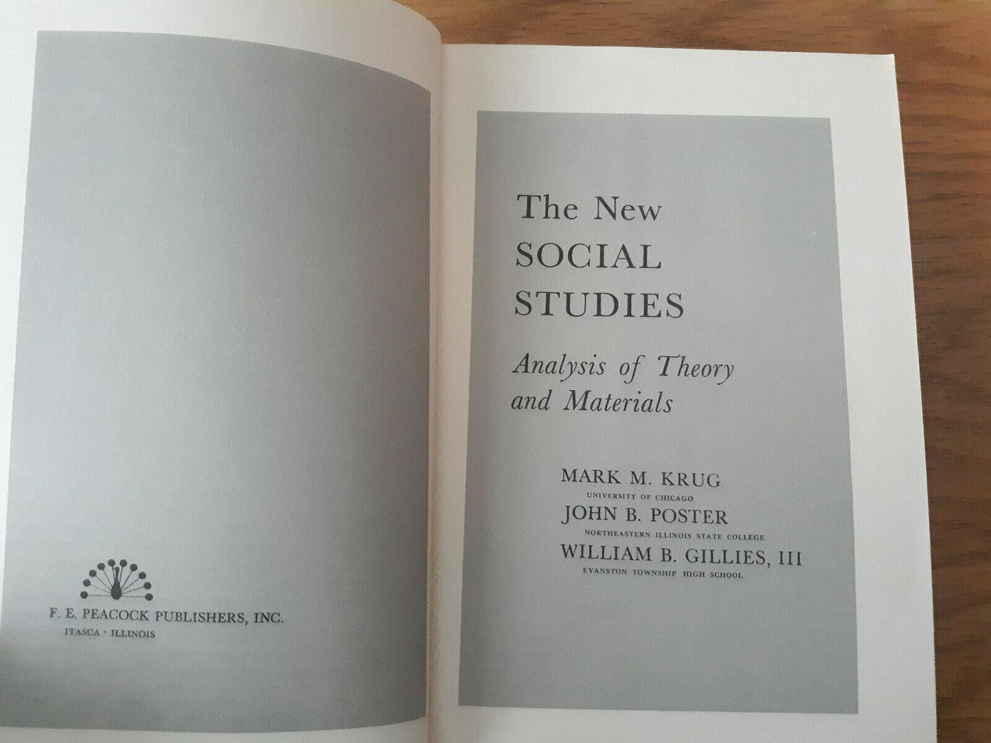 The New Social Studies Analysis of Theory and Materials Krug Poster Gillies 1972