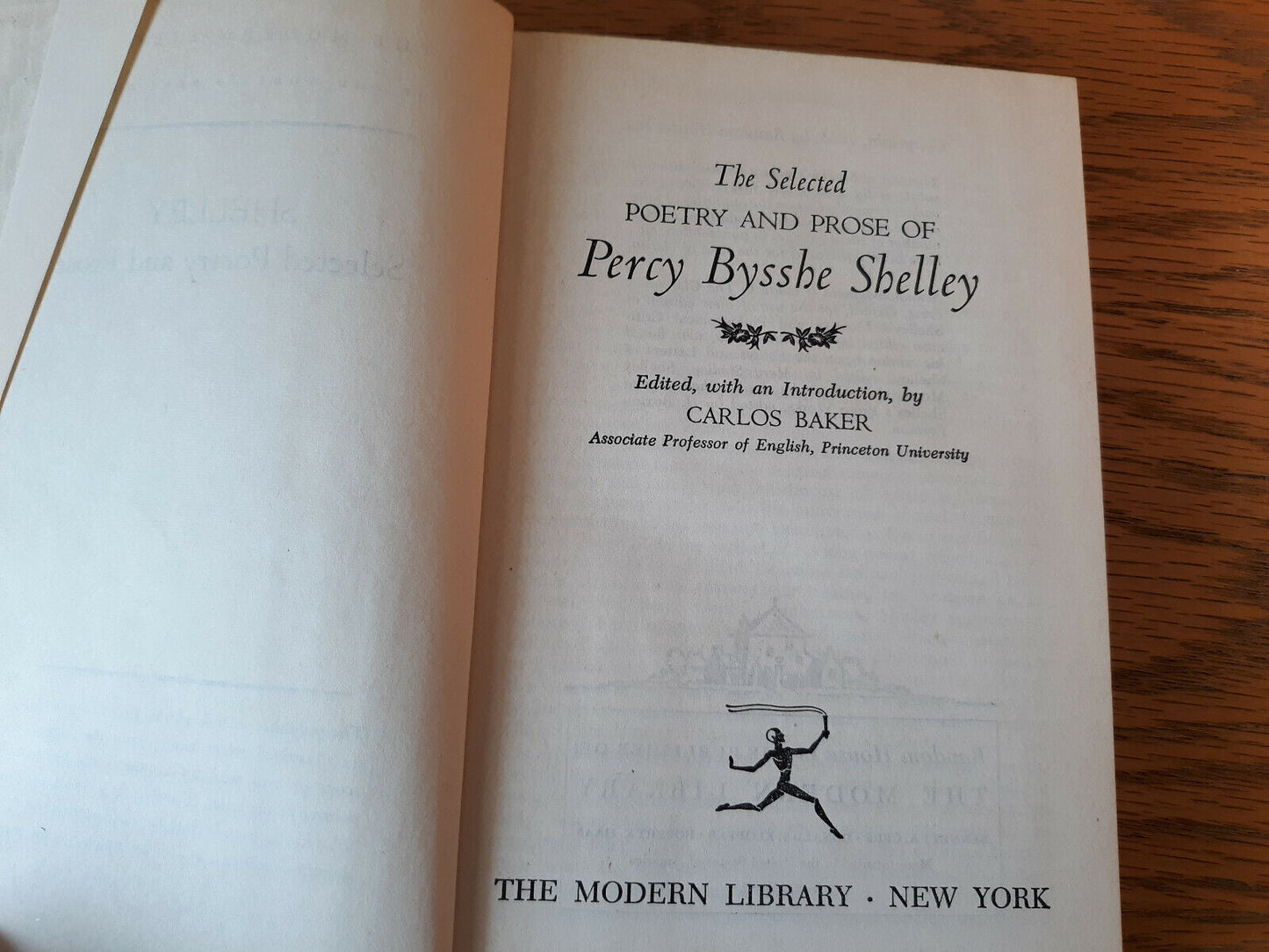 The Selected Poetry And Prose Of Percy Bysshe Shelley 1951 Modern Library B