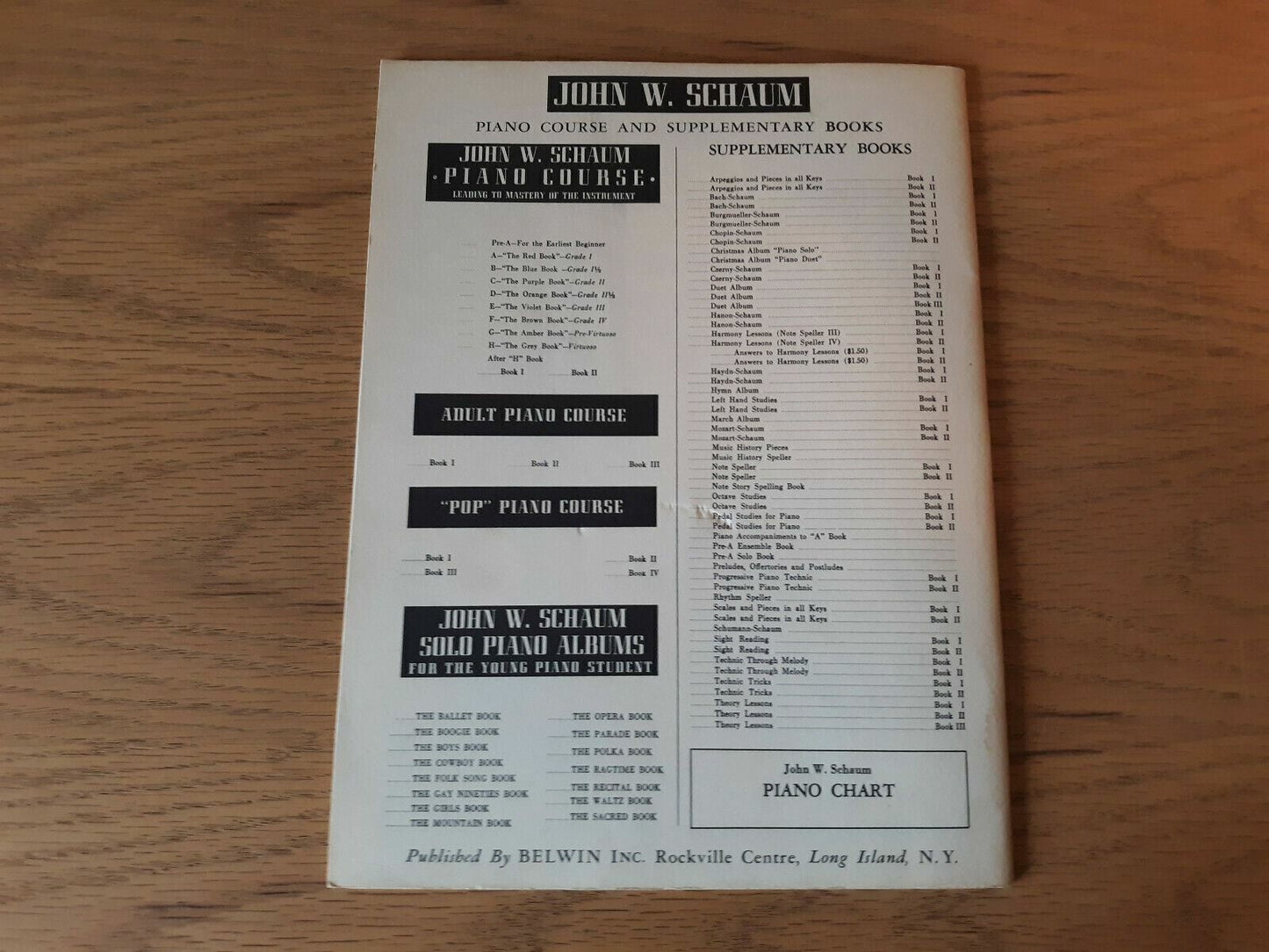 Vintage John W Schaum Piano Course E The Violet Book Belwin 1945