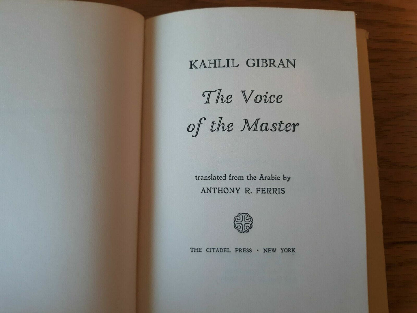 The Voice of the Master by Kahlil Gibran 1958