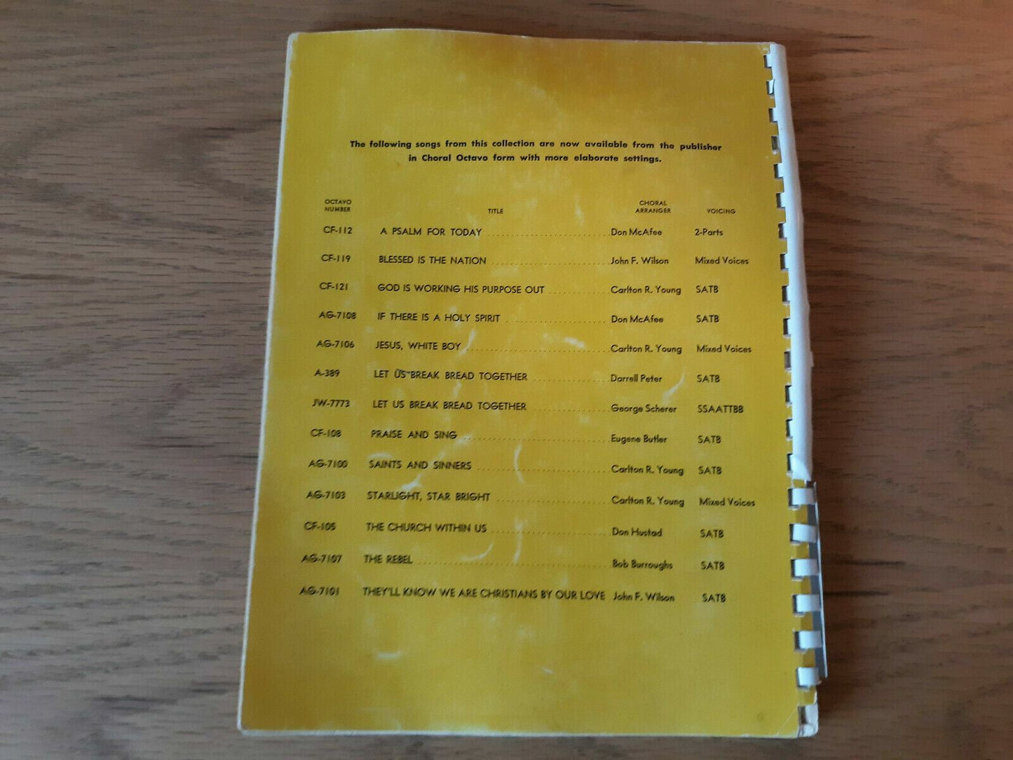 Songbook for Saints an dSinners by Carlton Young Accompaniment Edition 1971