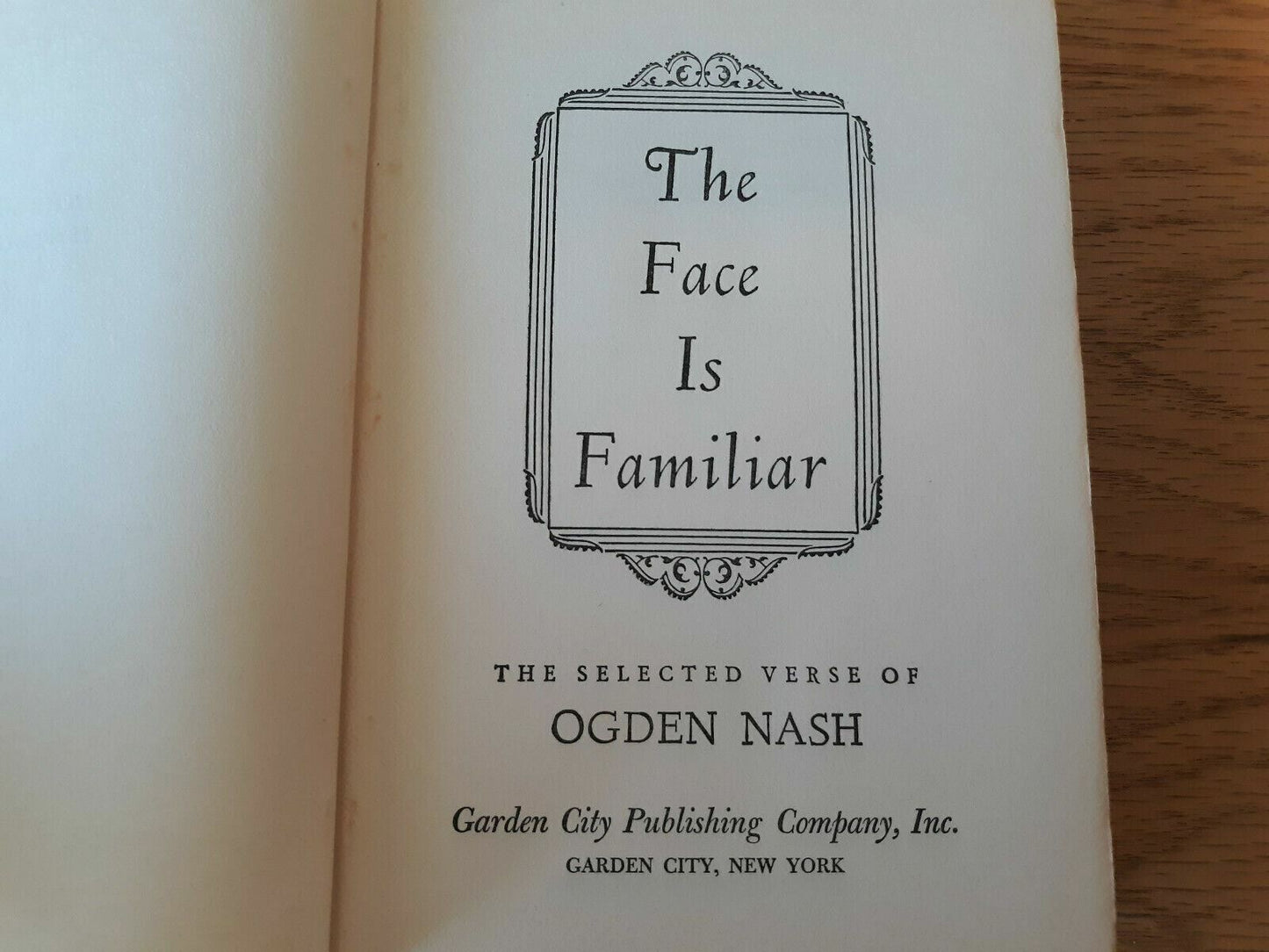 Vintage Book The Face is Familiar Ogden Nash Hardcover 1941