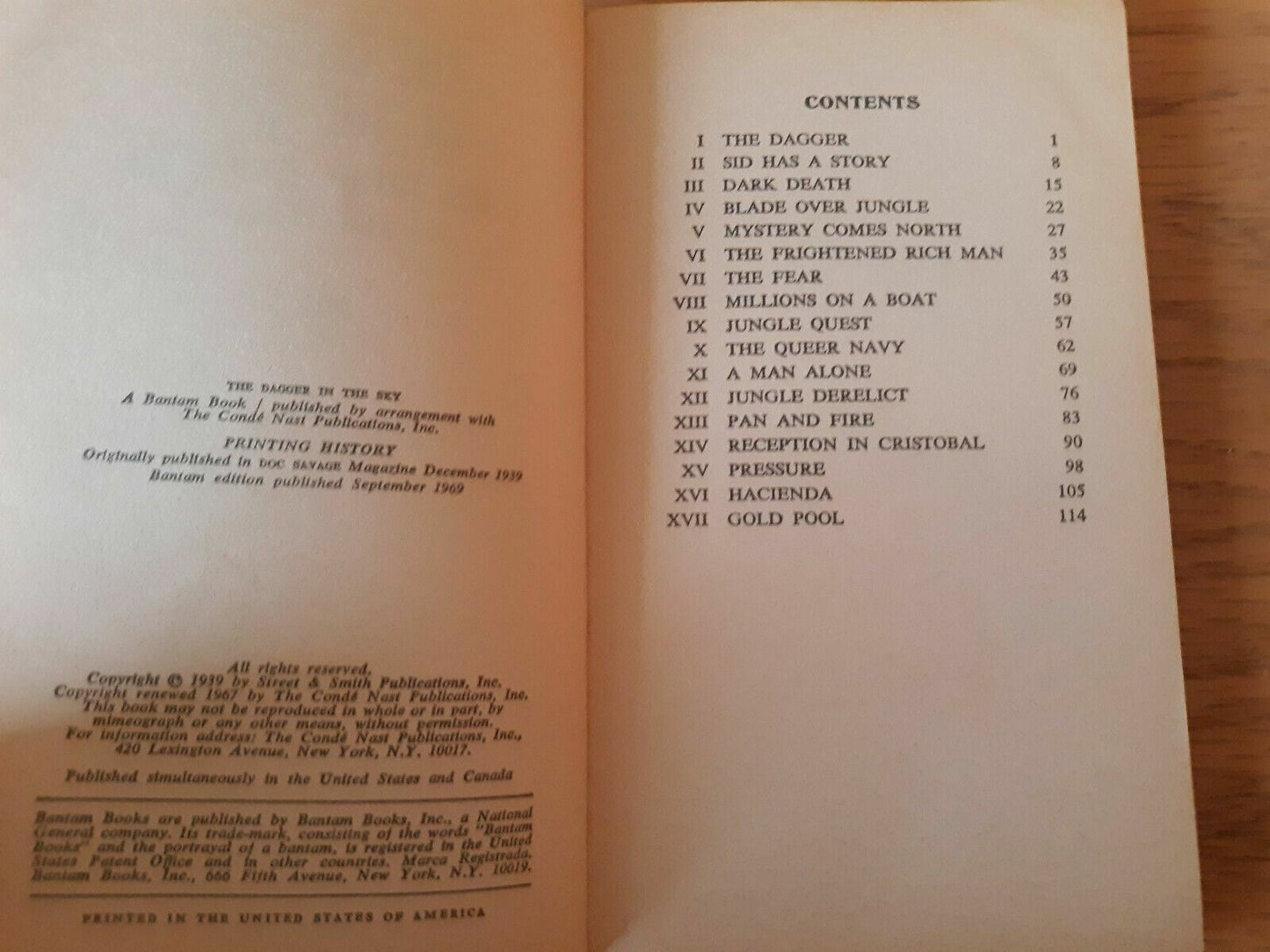 The Dagger in the Sky a Doc Savage Adventure by Kenneth Robeson 1969