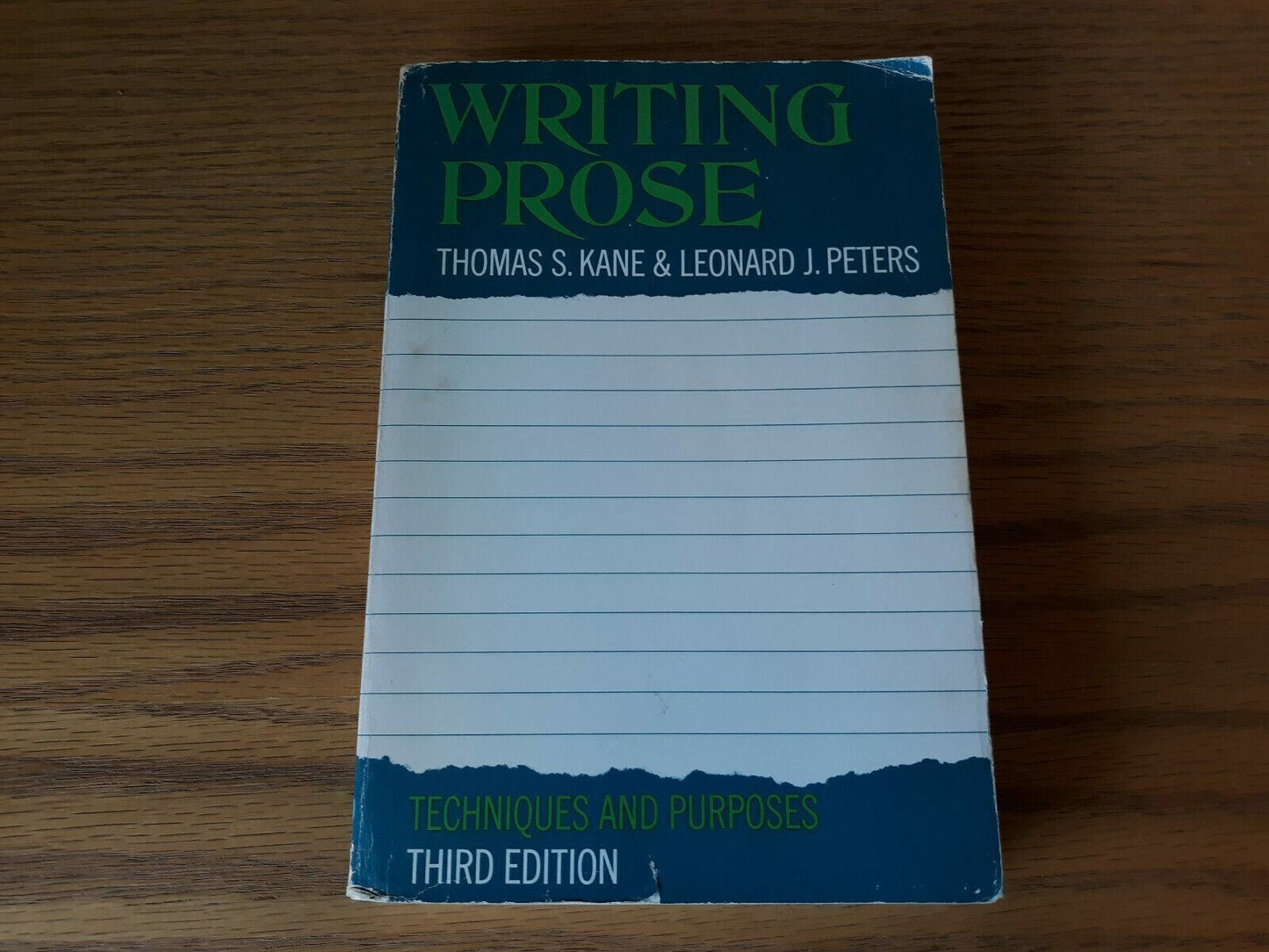 Writing Prose Techniques And Purposes Kane Peters 1974 3rd Edition