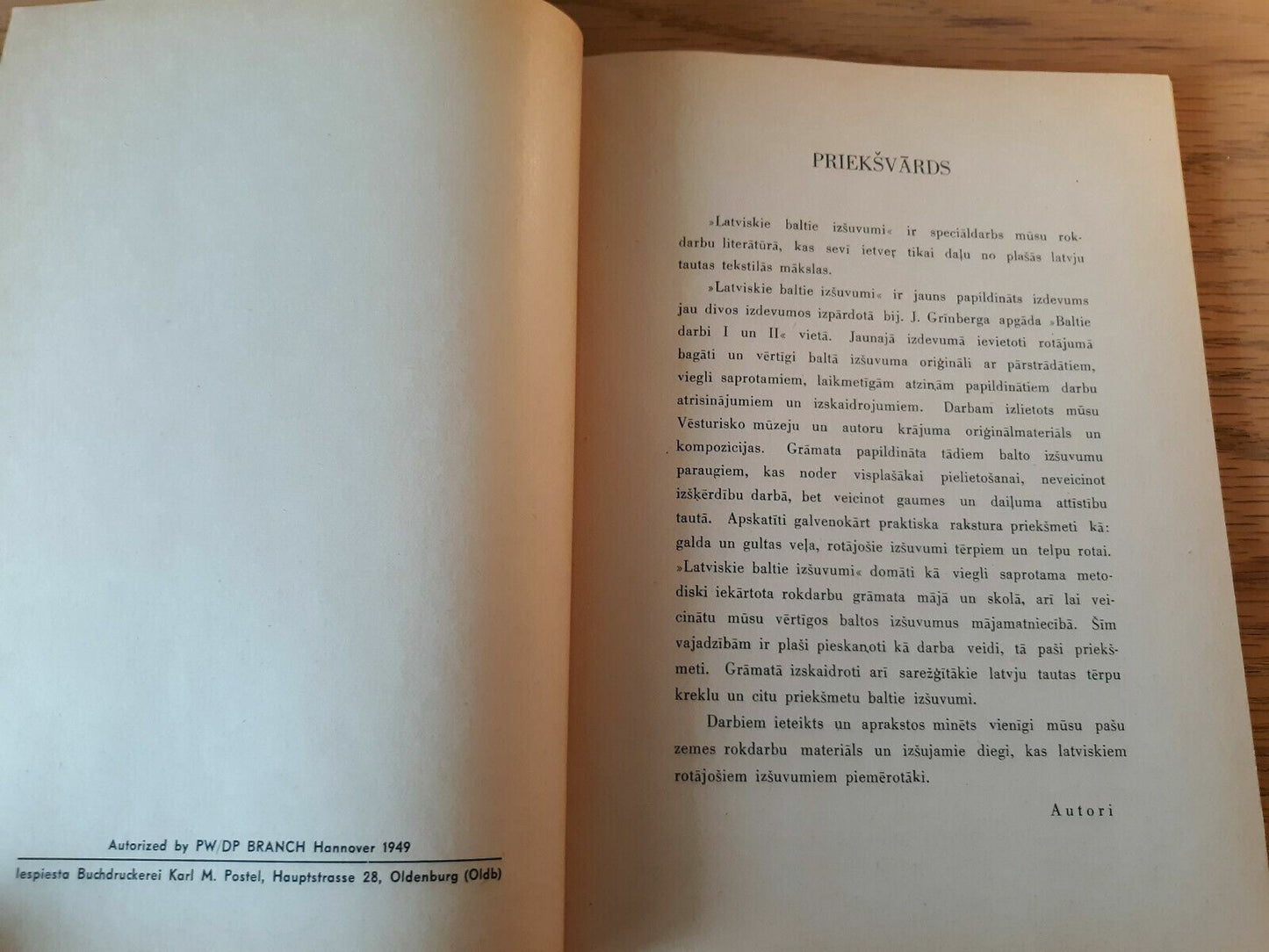 Latviskie Baltie Izsuvumi Hardcover 1949 A.L and A. Dzervisi Arvida Ziemina Apga