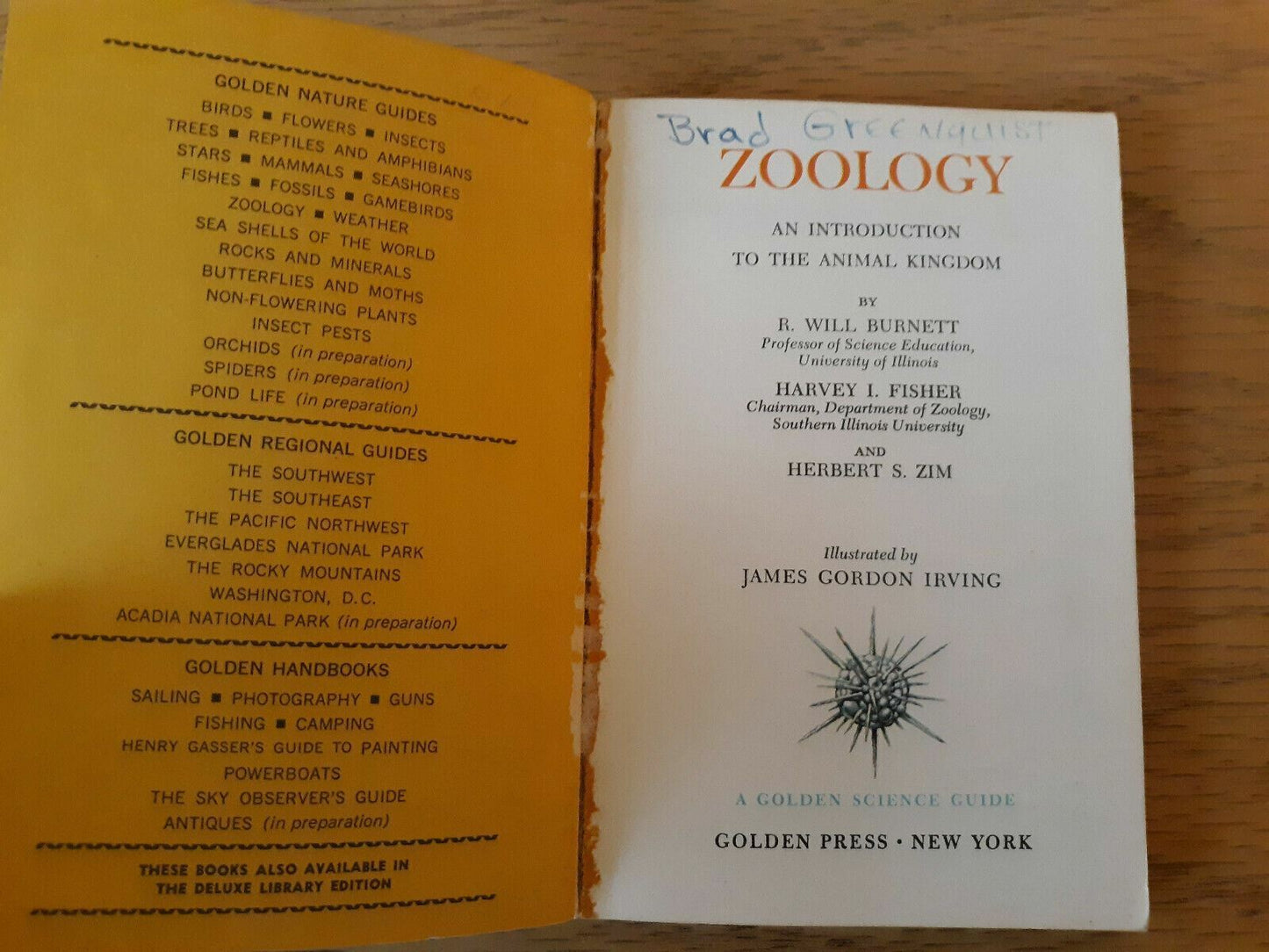 Zoology an Introduction to the Animal Kingdom a Golden Science Guide 1958