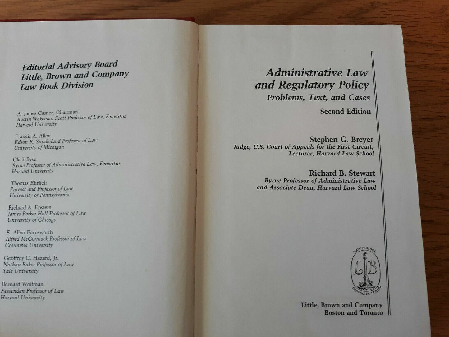 Administrative Law and Regulatory Policy 2nd Edition Breyer Stewart 1985
