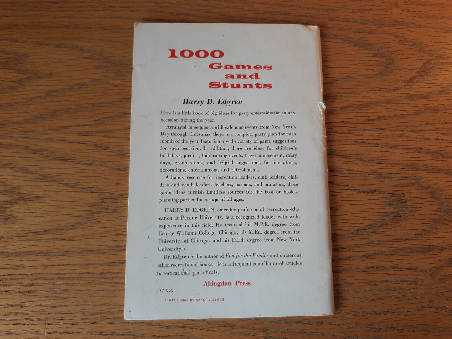 1000 Games And Stunts Harry D Edgren 1945 Paperback Abingdon Press