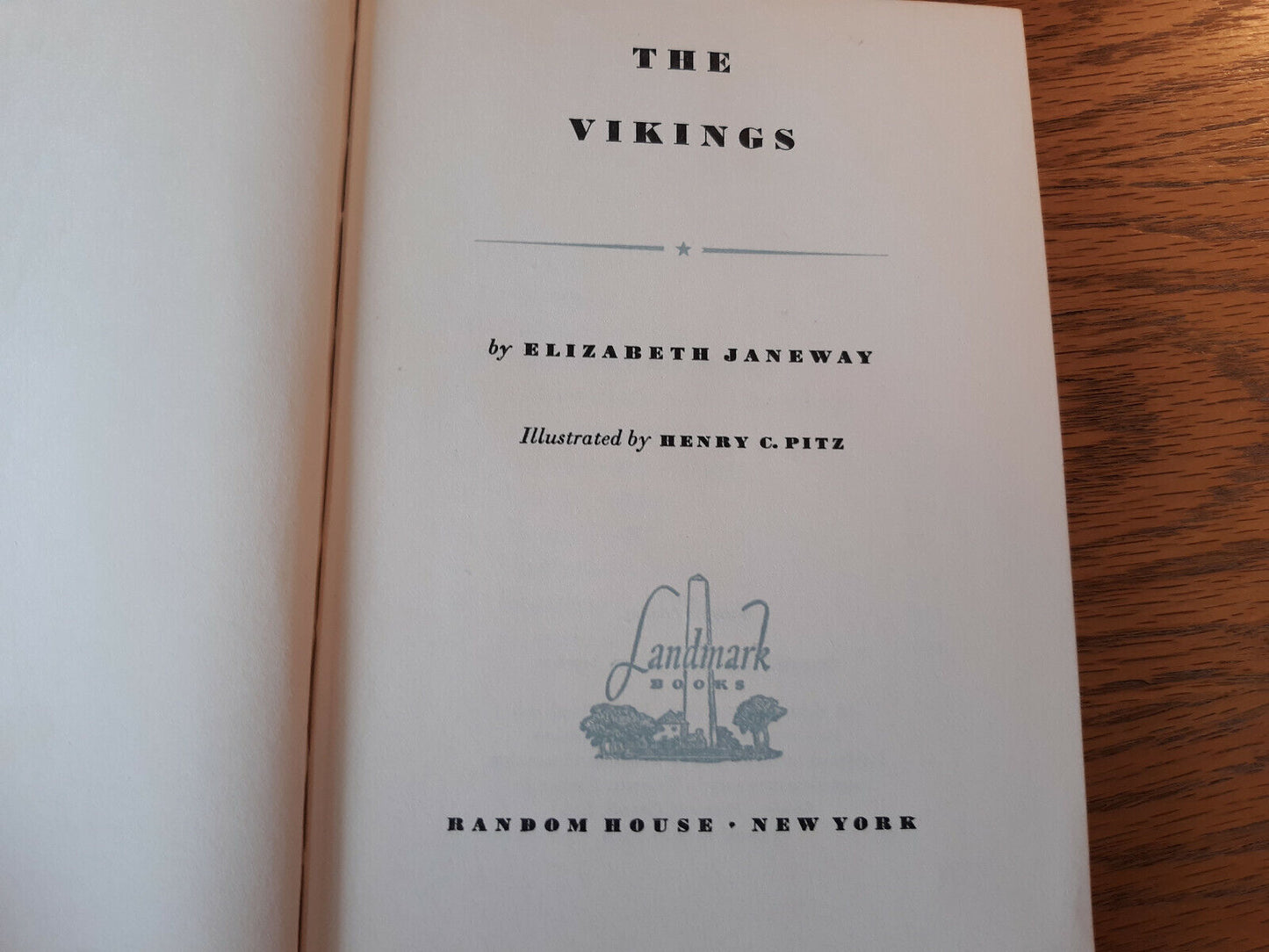 The Vikings Elizabeth Janeway 1951 Random House Hardcover Dust Jacket