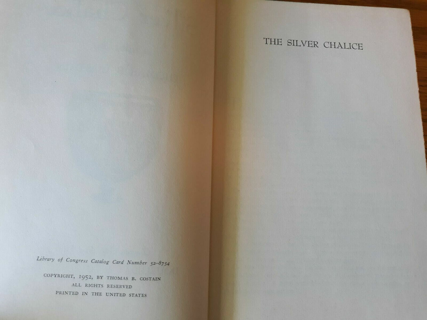 The Silver Chalice - Thomas Costain (Hardcover, 1952) Doubleday