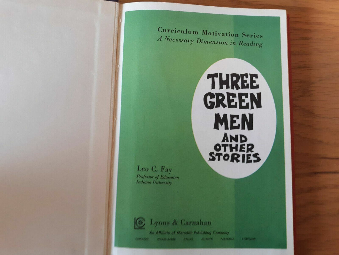 Three green men and other stories 1966 Lyons and Carnahan Leo Fay