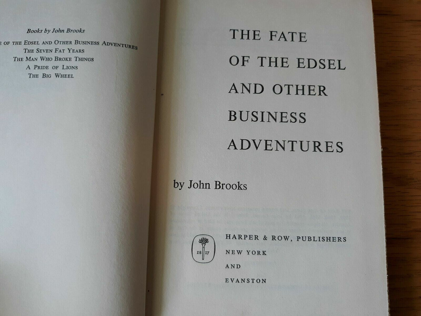 The Fate of the Edsel and Other Business Adventures First Edition 1963 Brooks