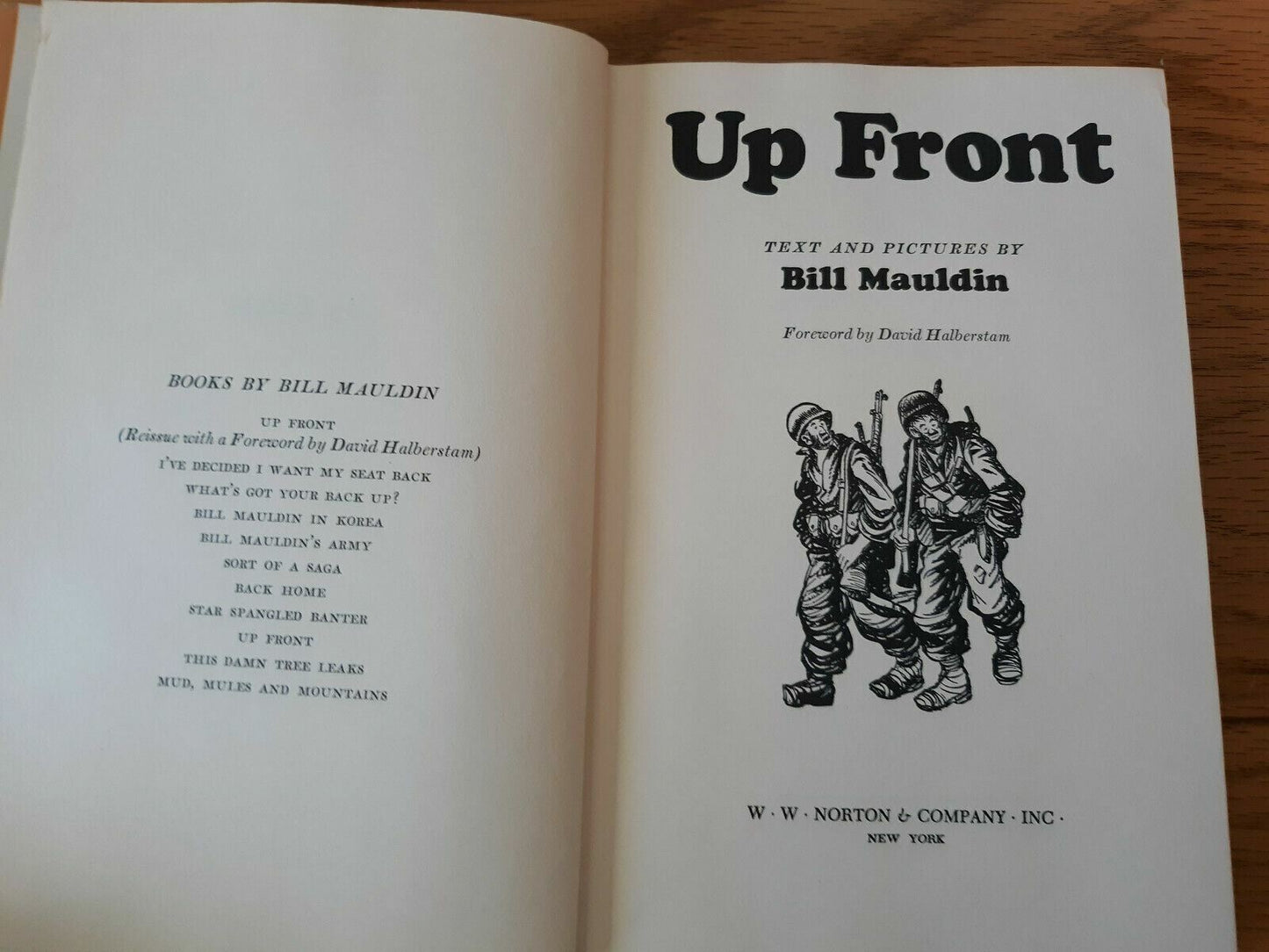 Up Front by Bill Mauldin [1968 Hardcover] Dust Jacket W W Norton & Company