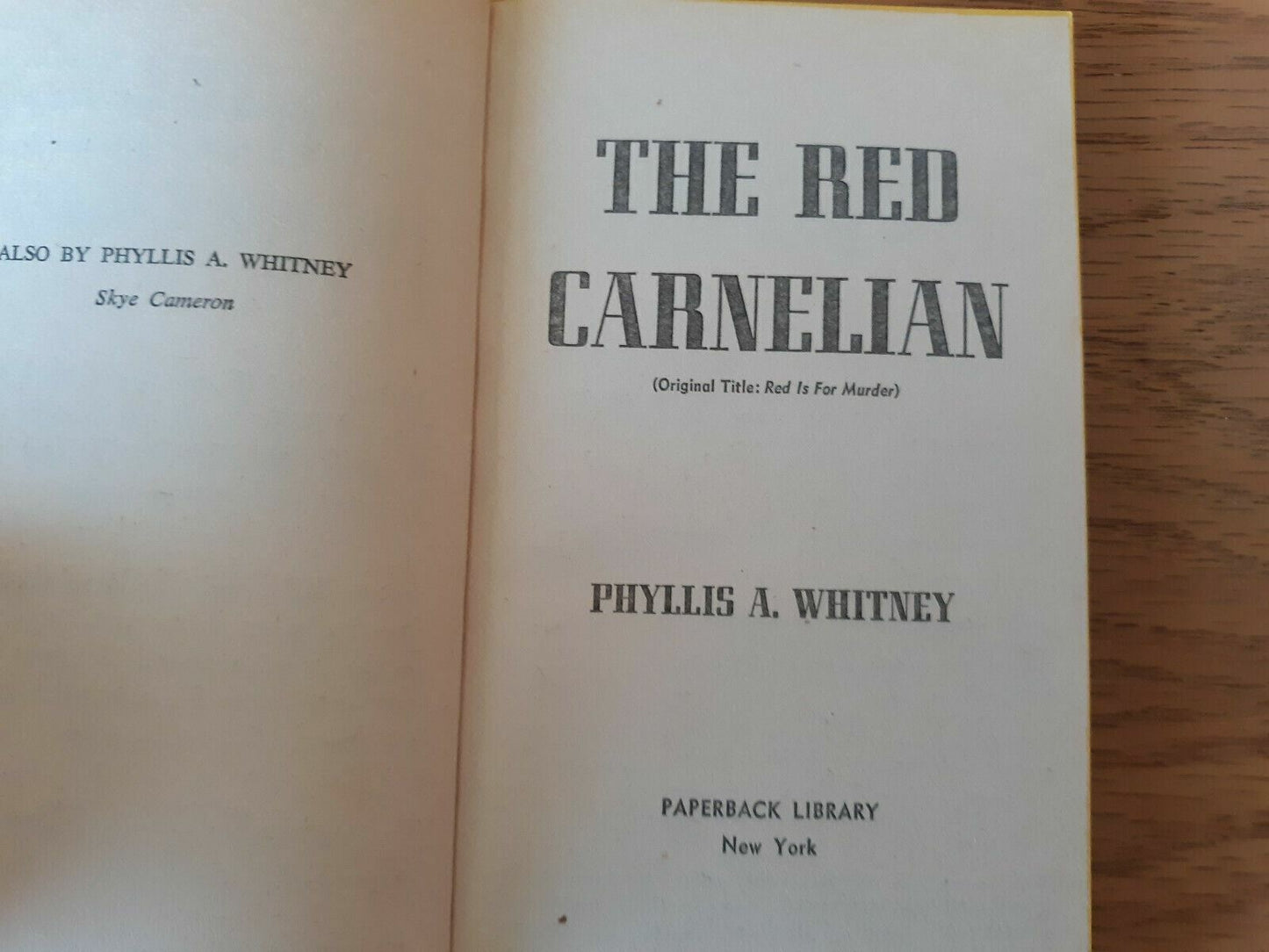 The Red Carnelian Phyllis Whitney 1969 Paperback Library