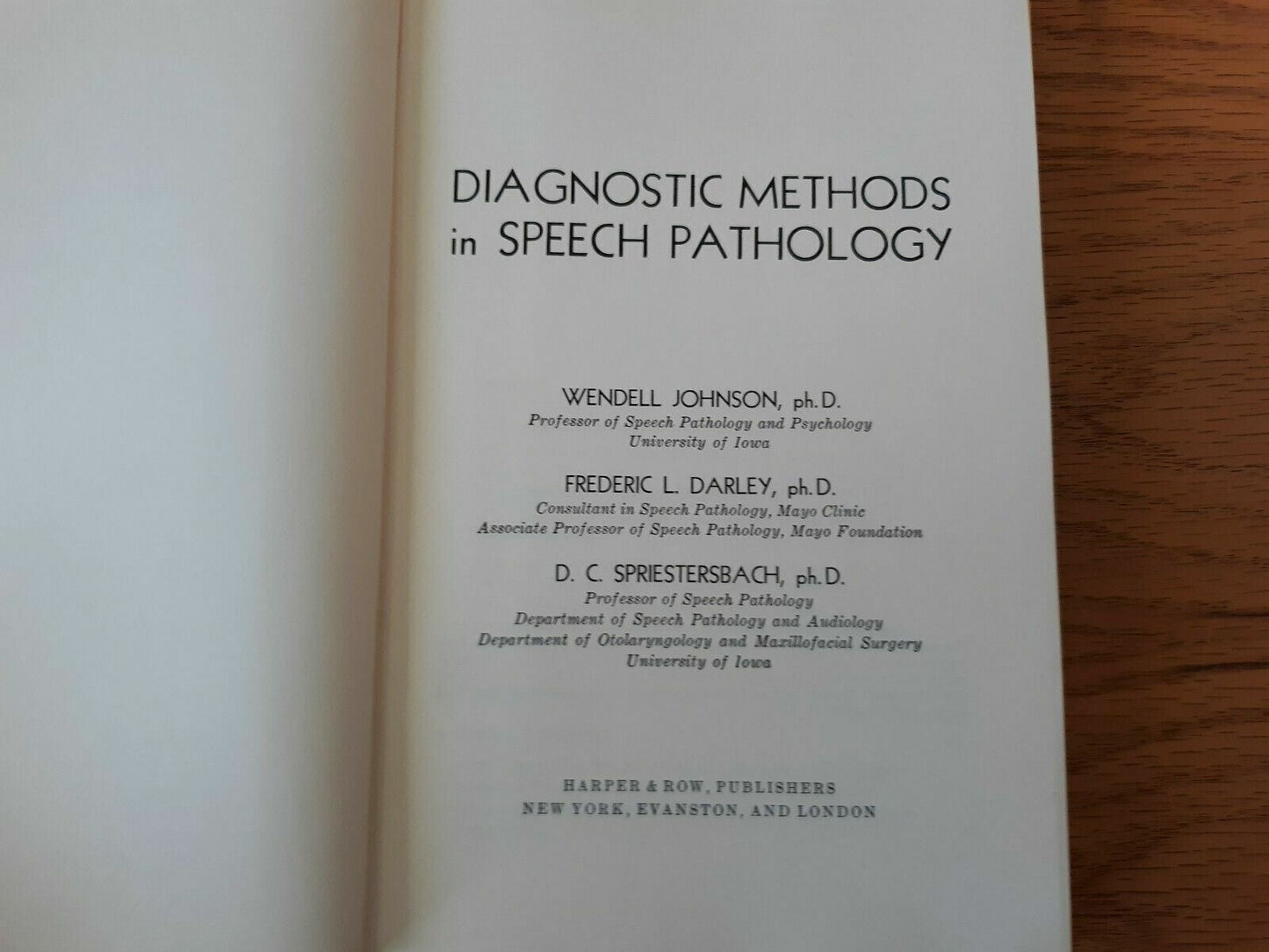 Diagnostic Methods in Speech Pathology 1963 Johnson Darley Spriestersbach