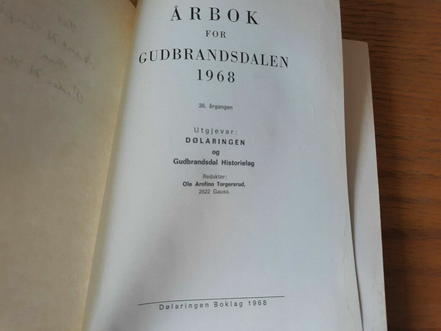 Årbok for Gudbrandsdalen 1968 (Ole Arnfinn Torgersrud)