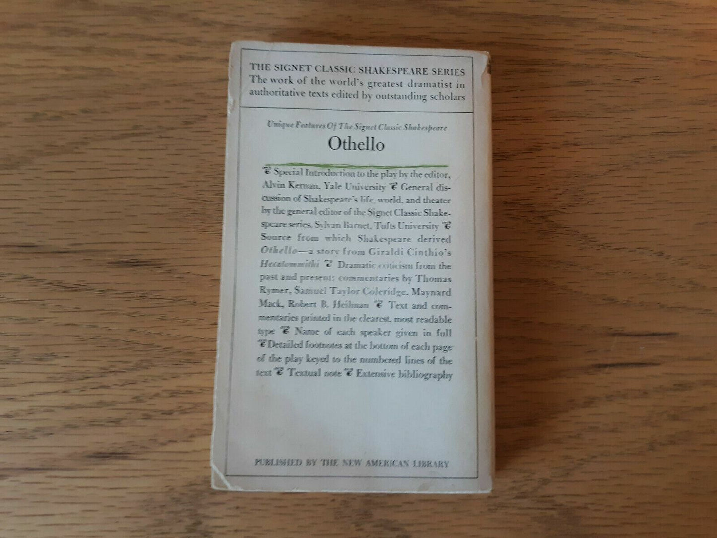 The Tragedy of Othello (William Shakespeare - 1963) New American Library