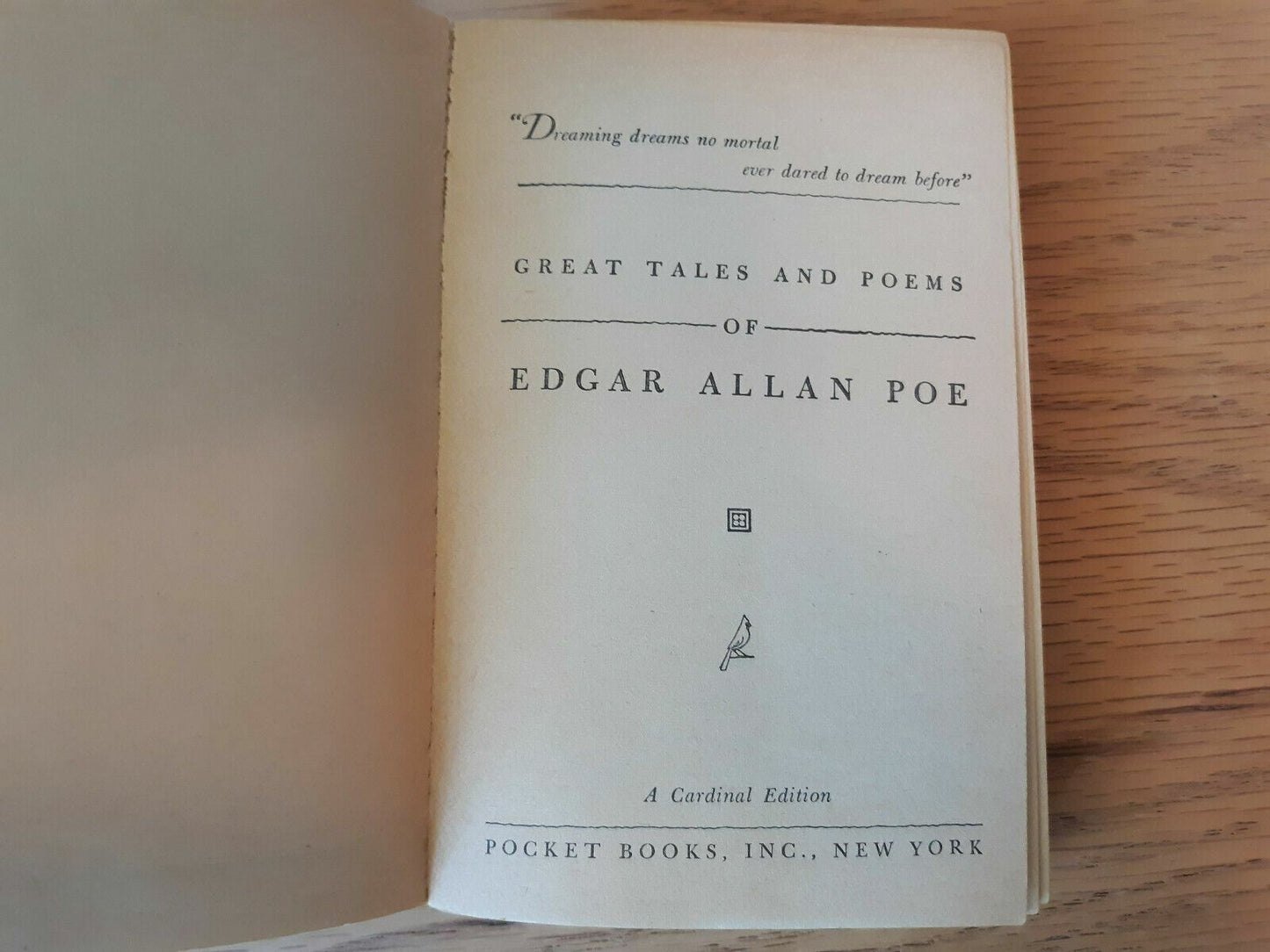 The Great Tales And Poems Of Edgar Allan Poe 1953 Cardinal Edition Pocket Book