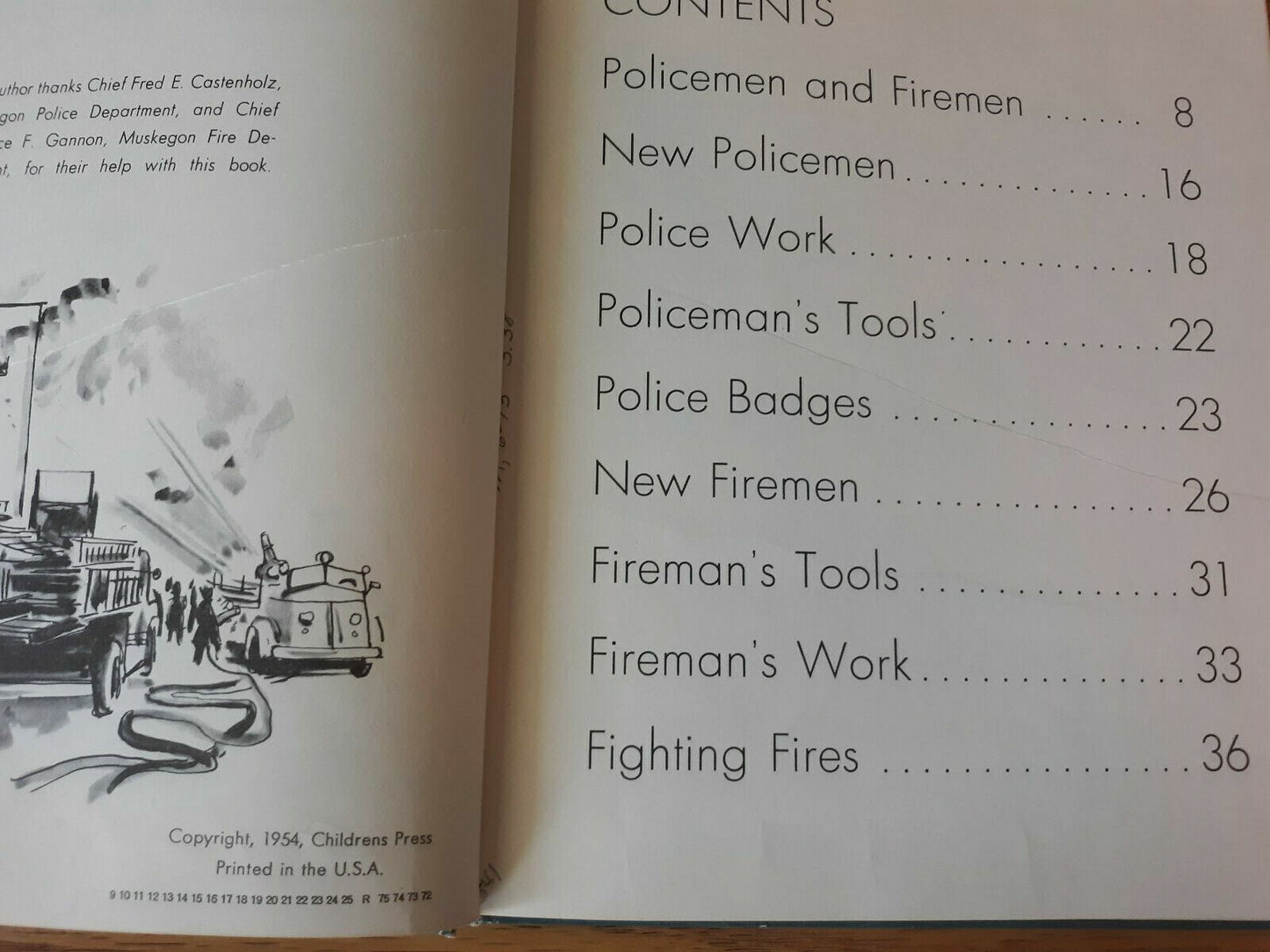 The True Book of Policemen and Fireman by Irene Miner 1954