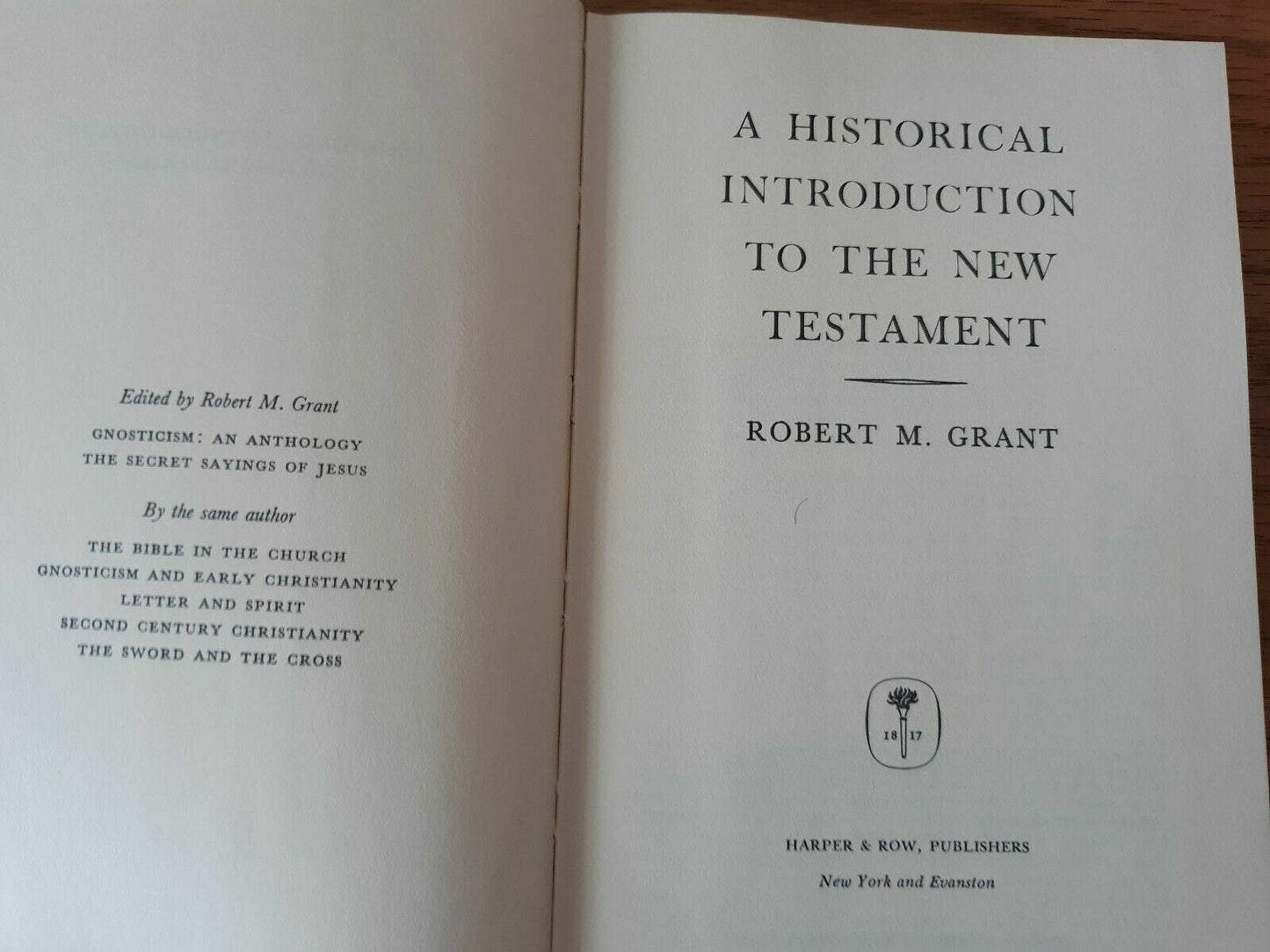 A Historical Introduction to the New Testament by Robert M Grant 1963