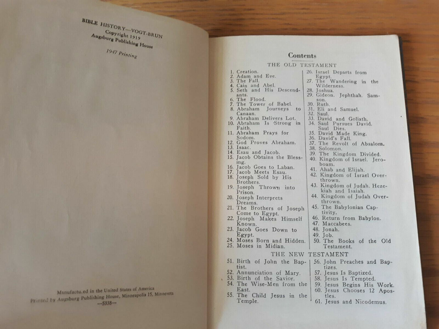 Bible History, Brief Outlines of Church History by Volrath Vogt, 1947, Hardcover