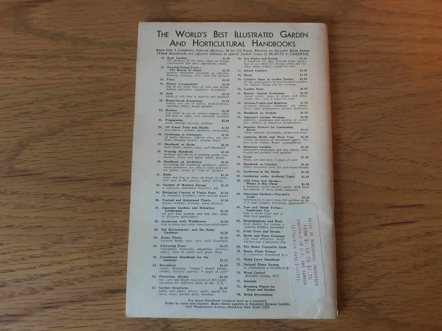 A Handbook On Annuals 1974 Brooklyn Botanic Garden Record Plants & Gardens