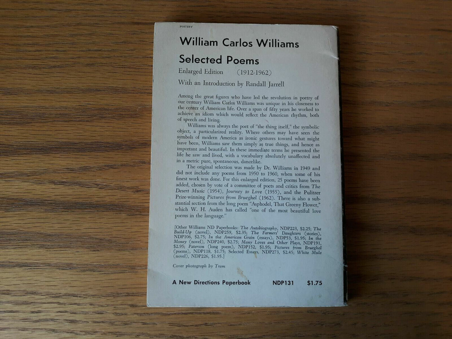 William Carlos Williams Selected Poems (PB,1968) Enlarged Edition