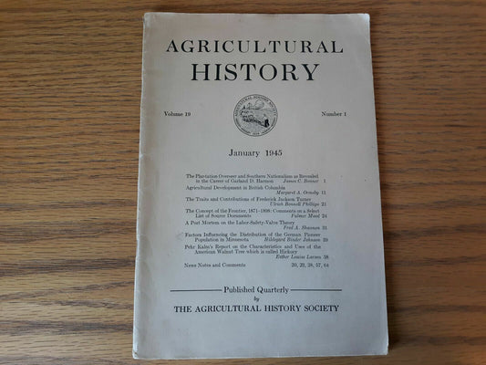 Agricultural History Volume 19 Number 1 January 1945 Agricultural History Societ