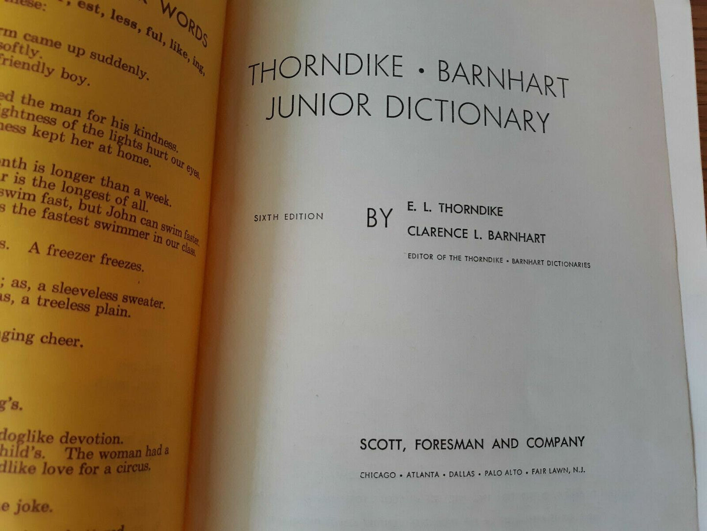 Thorndike Barnhart Junior Dictionary (6th Edition, 1965, Hardcover)