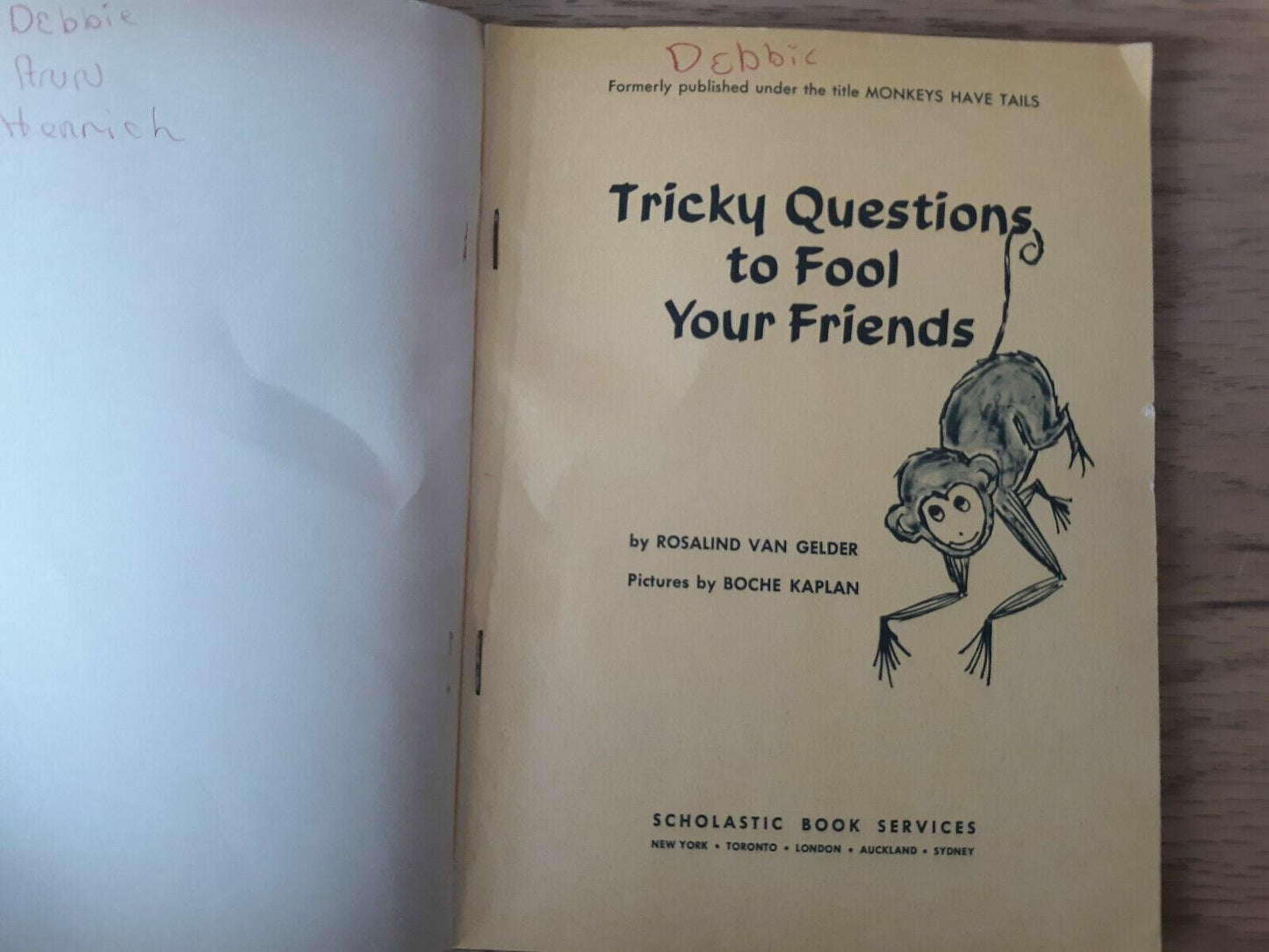 Vintage Softcover Book Tricky Questions To Fool Your Friends From 1968