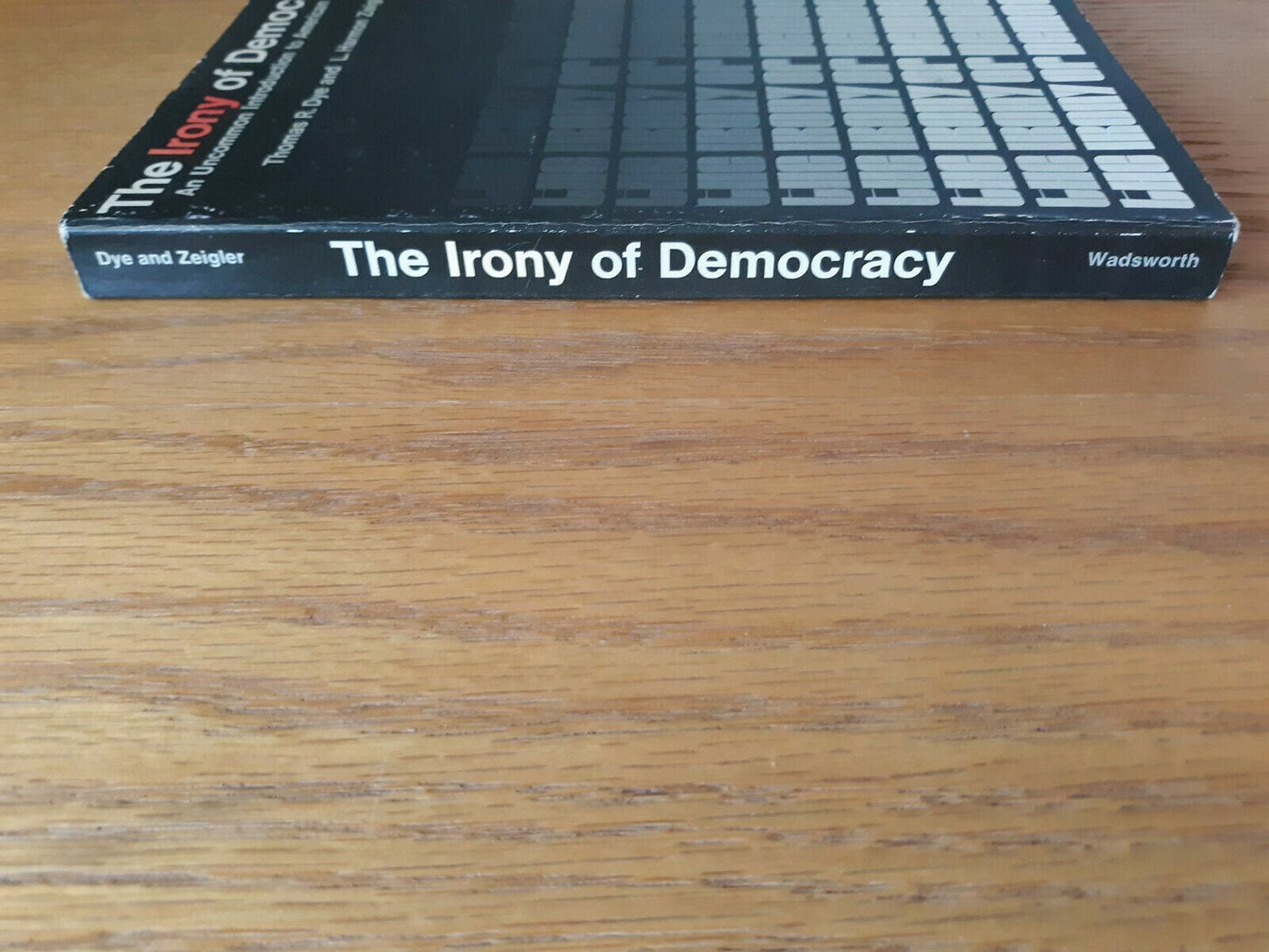 The Irony of Democracy An Uncommon Introduction to American Politics 1970 by Dye