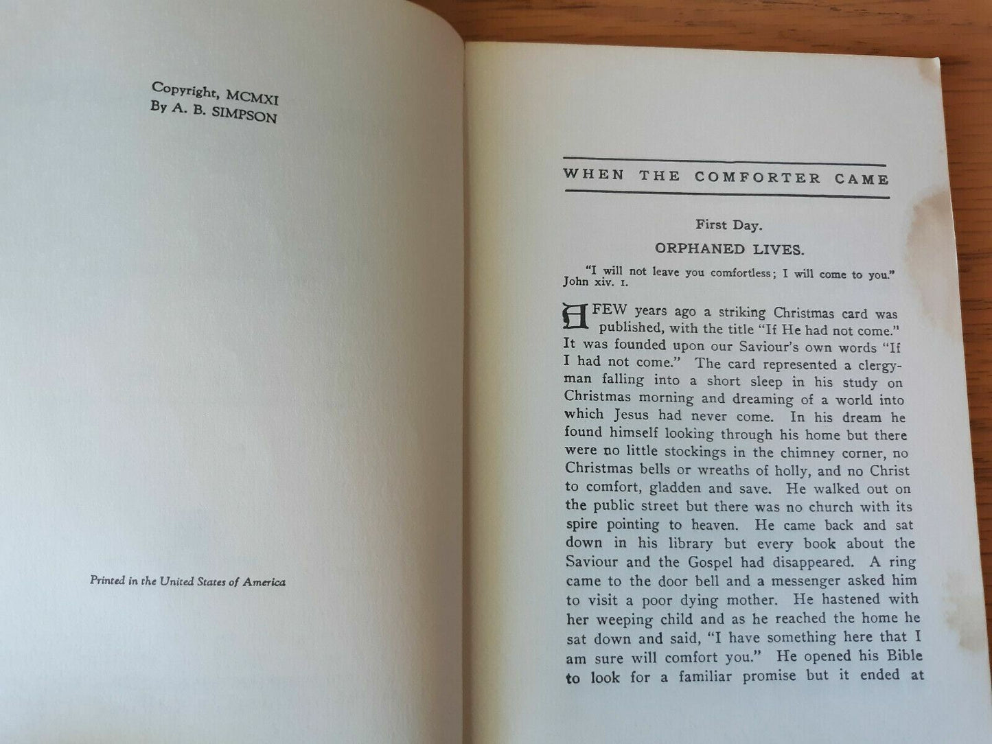 When the Comforter Came Thirty-one Meditations on Holy Spirit Simpson 1911 PB