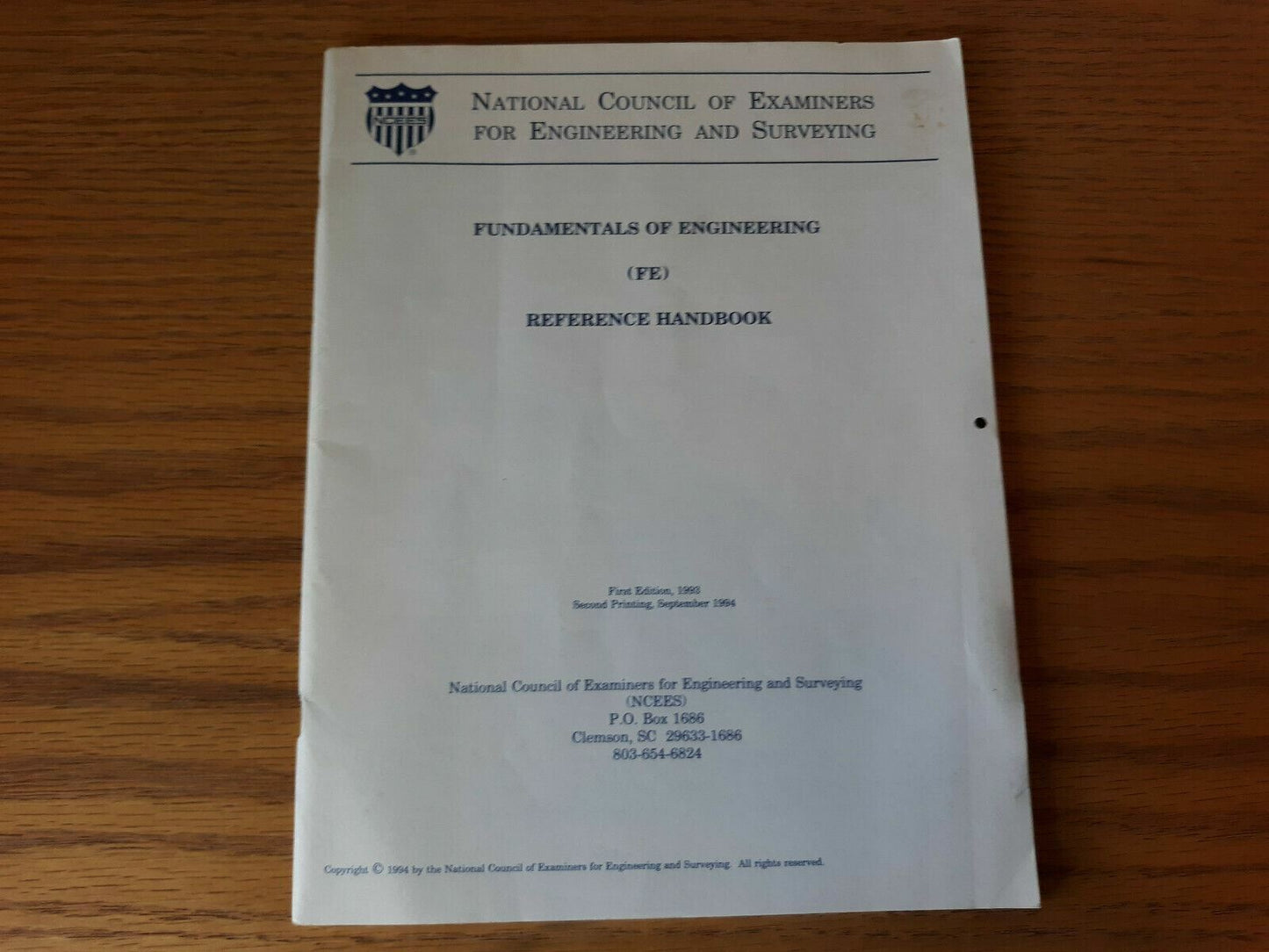 Fundamentals of Engineering (FE) Reference Handbook 1994