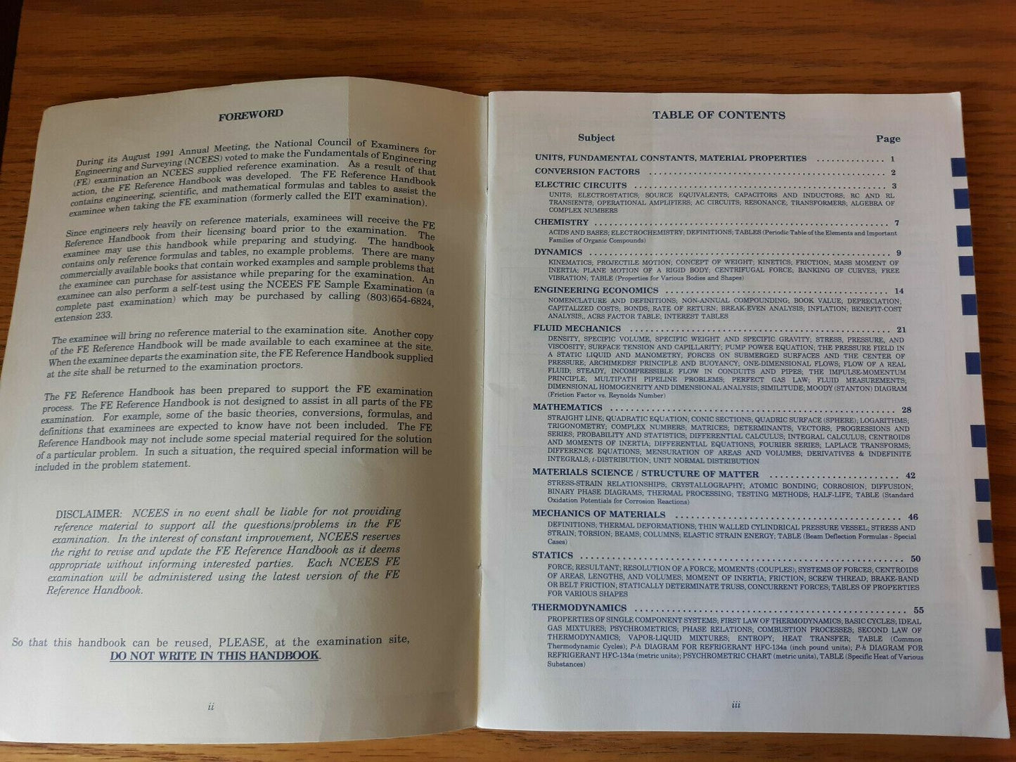 Fundamentals of Engineering (FE) Reference Handbook 1994