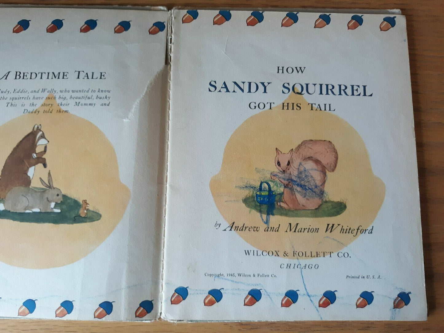 Vintage 1945 How Sandy Squirrel Got His Tail Whiteford