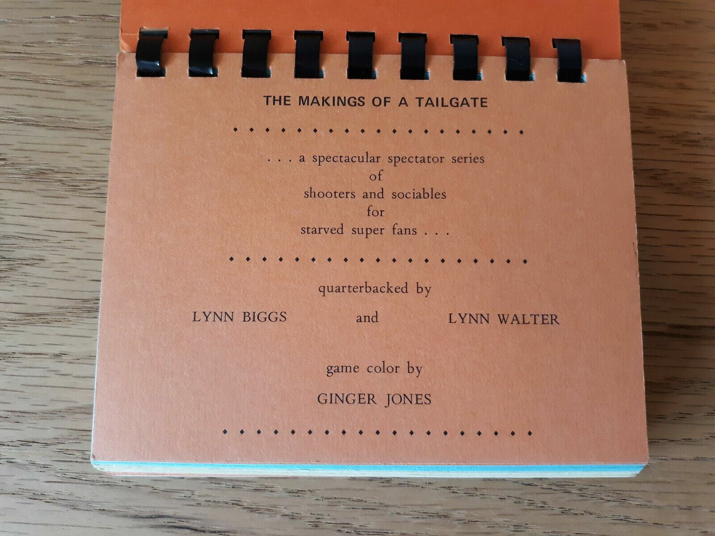 The Makings Of A Tailgate 1973 Lynn Biggs Lynn Walter Cookbook