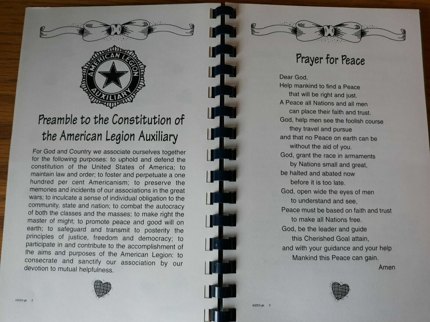 A Taste of Heaven Recipe and Prayer Book 2002 American Legion Auxiliary Unit 504