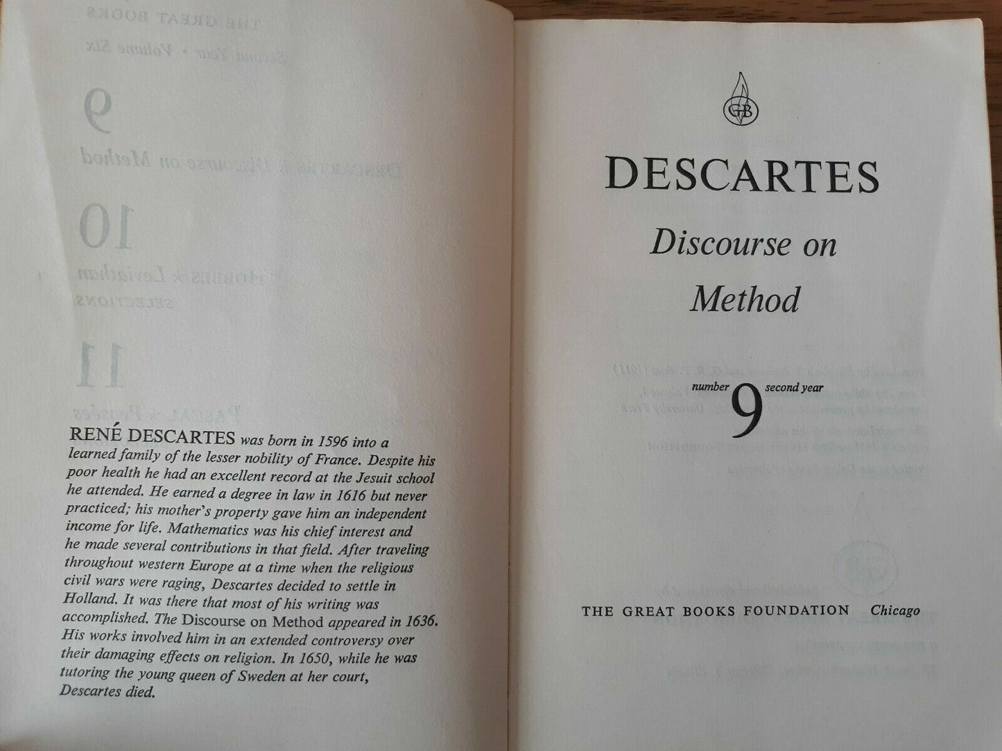 The Great Books Foundation Second Year Vol 6 Descartes Hobbes Pascal Paperback