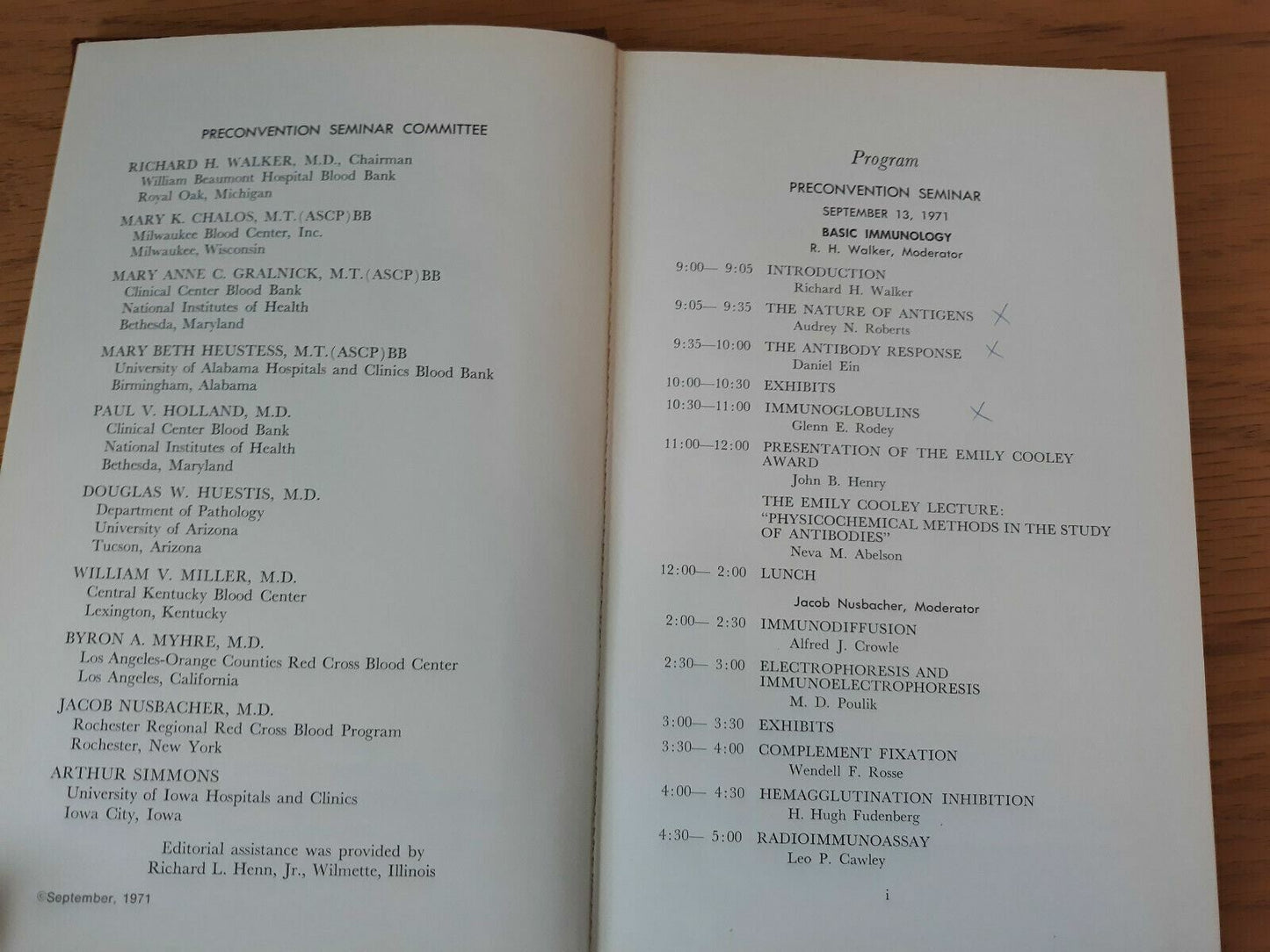 A Seminar On Basic Immunology 1971 American Association Of Blood Banks