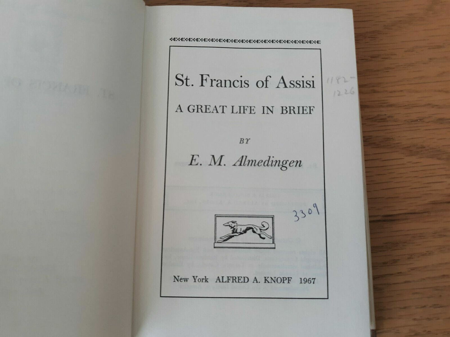 Vtg 1967 ST FRANCIS of ASSISI by E.M Almedingen HC DJ FIRST EDITION