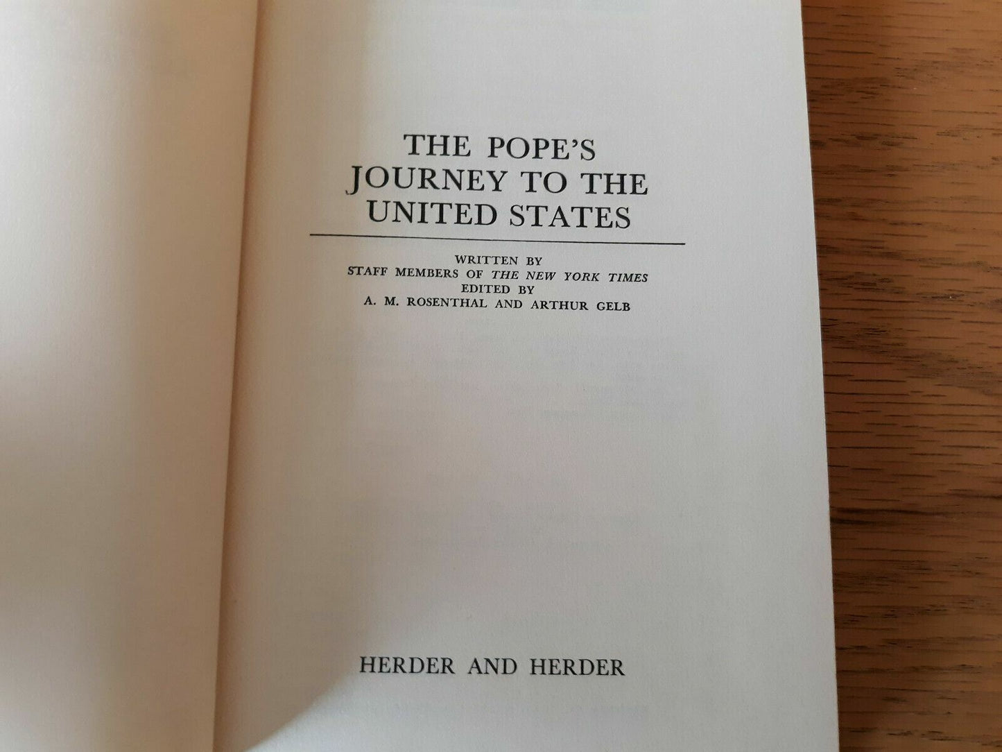 The Pope's Journey to the United States by The New York Times 1965